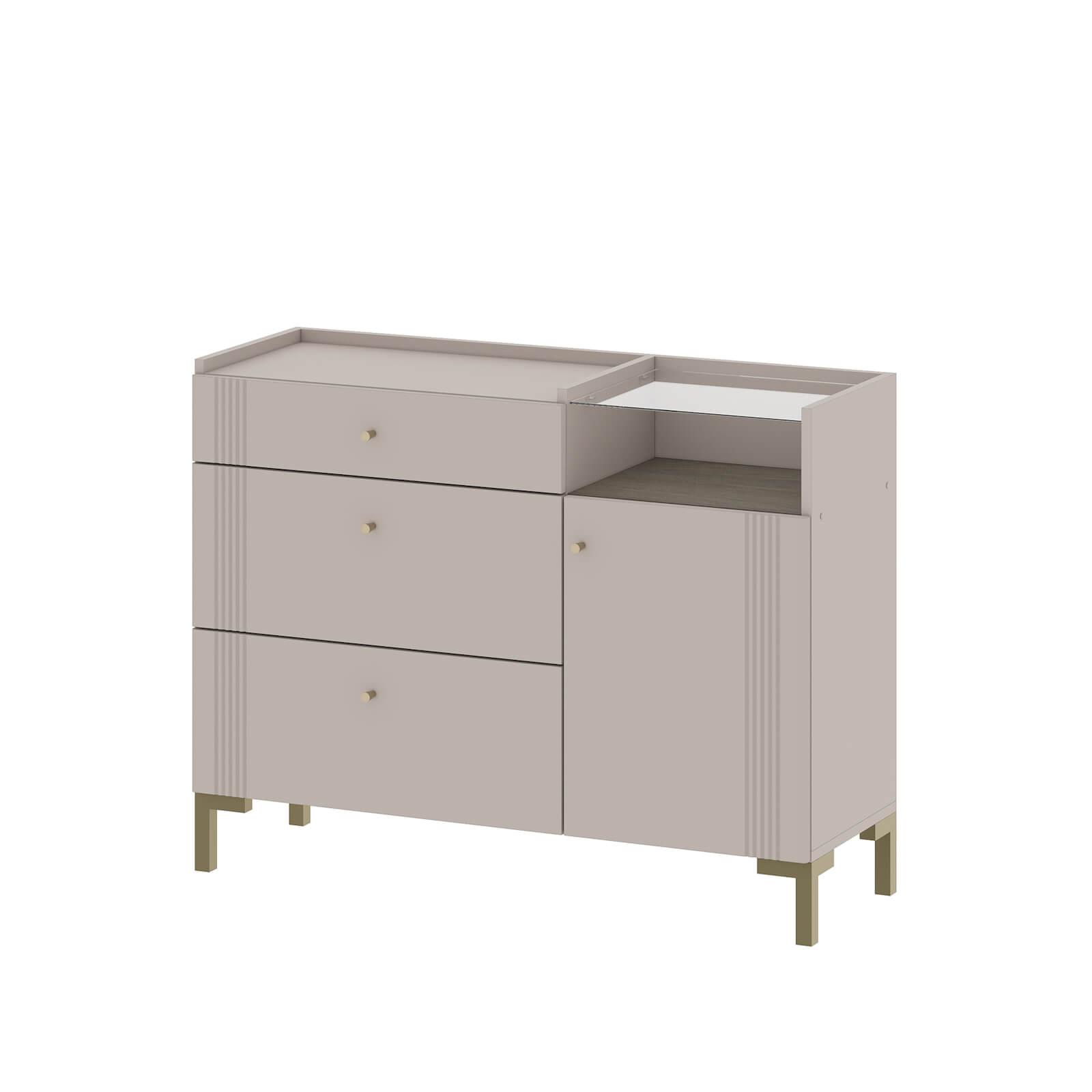 МС "Одетта" Комод с ящиками и створкой (КМ1)