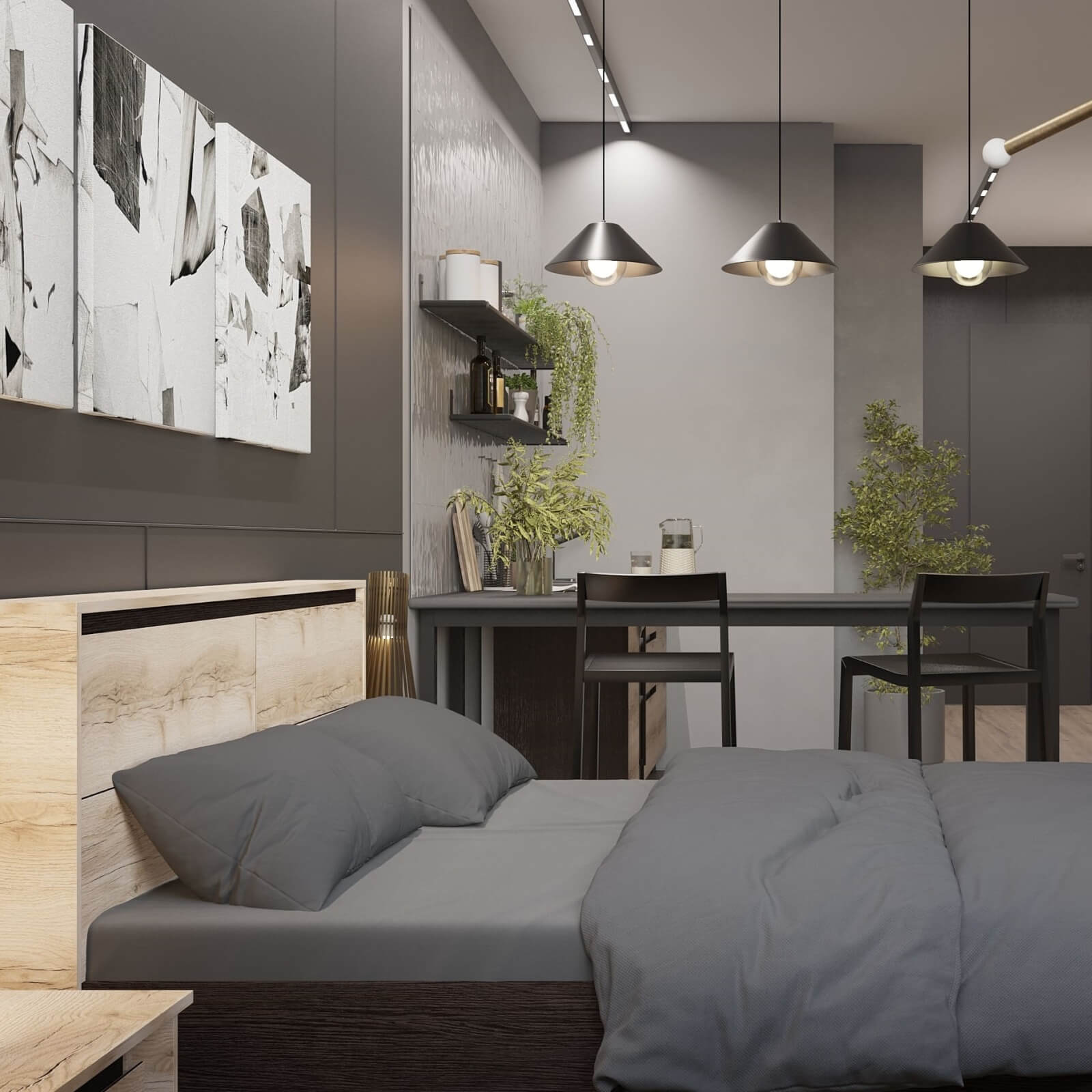 МС "Берген" Кровать двойная (1,6х2,0) (Дуб венге/Дуб делано) серия 3 