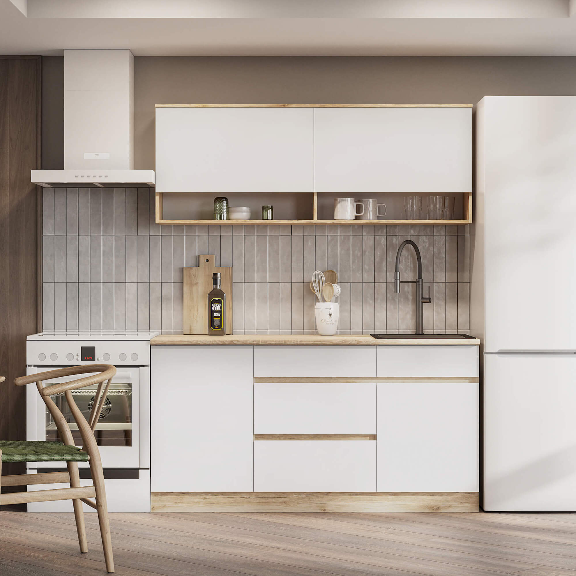 КГ "Брауни" 1,6м Дуб Делано/Белый