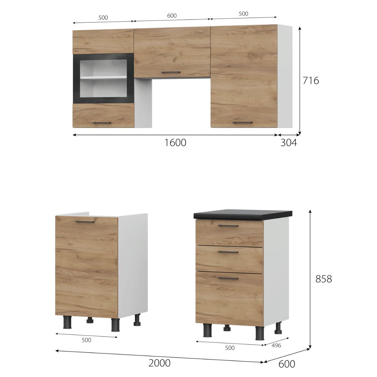 Кухонный гарнитур "Аризона" 1,6 м