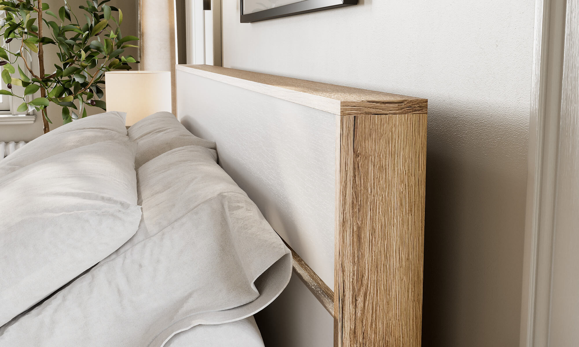 МС "Брауни" Кровать (1,6х2,0) Дуб Делано/Белый