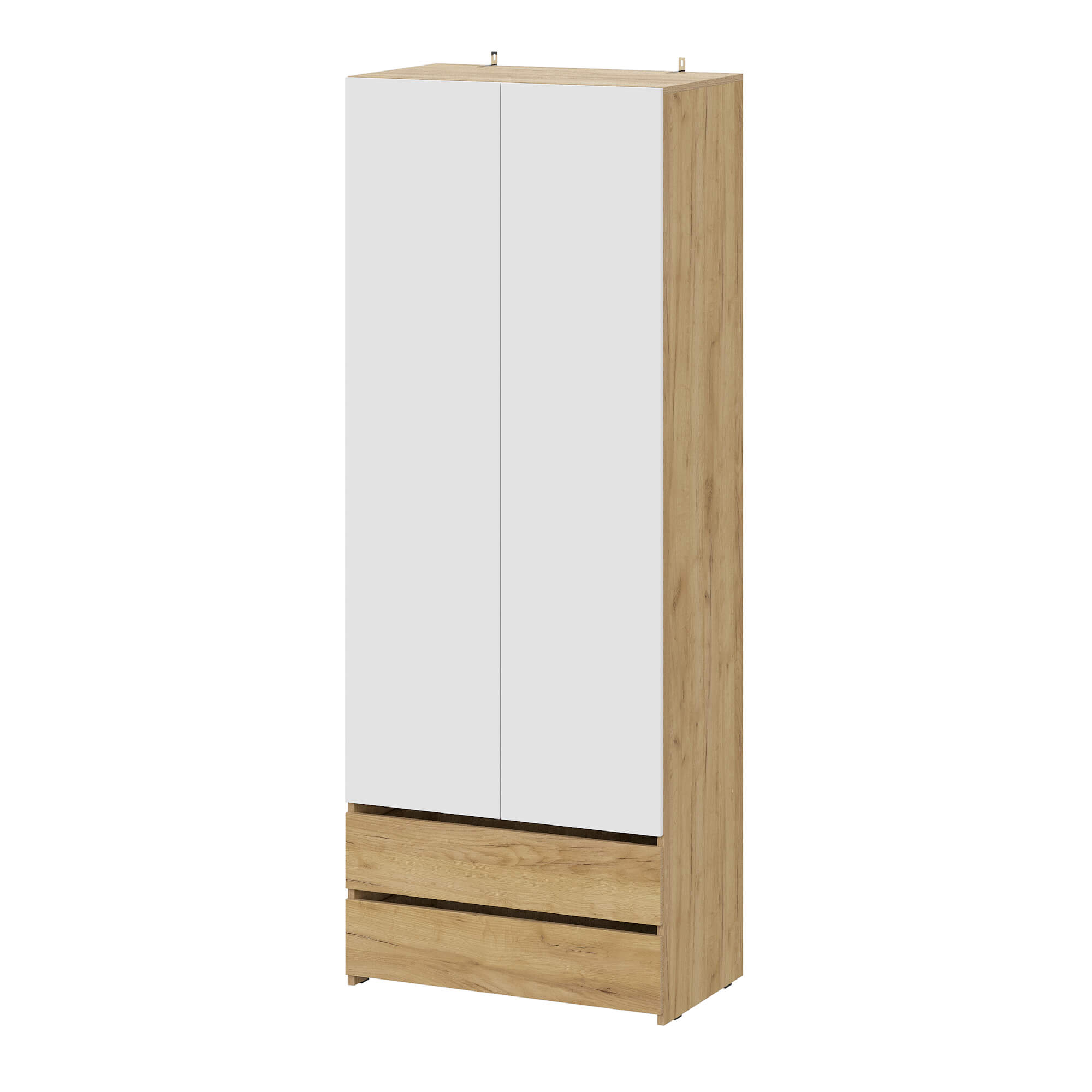 МС "Абрау" Шкаф двухстворчатый (с ящиками) Дуб Золотой/Белый