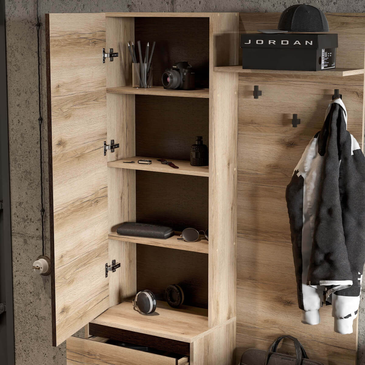 Модульная прихожая "Берген" СТМ открытая