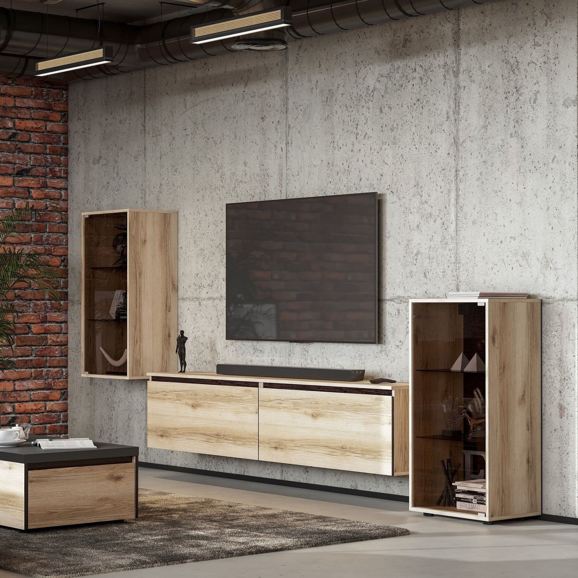 МС "Берген" Тумба со стеклом серия 2