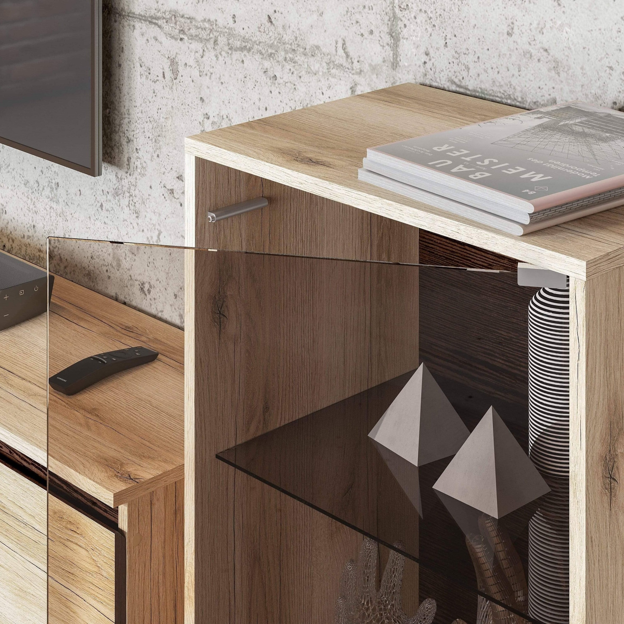 МС "Берген" Тумба со стеклом серия 2